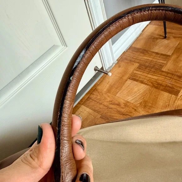 Vintage Givenchy Brown Leather And Canvas Handbag From Its Life Line NWT (read) - Picture 8 of 10